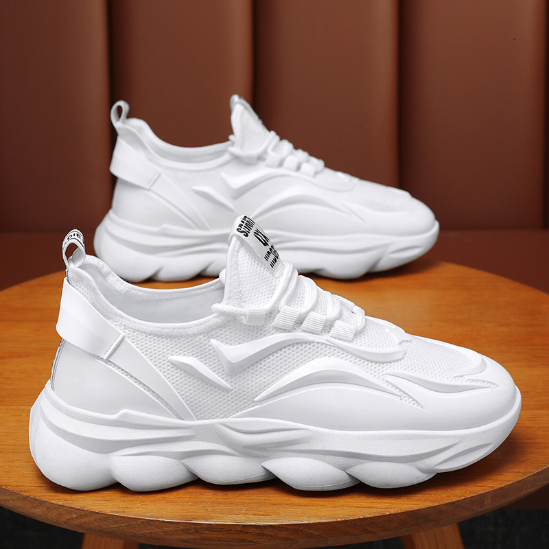 2025 Summer Designer s New Breathable Mesh White Shoes Fashion Multi Functional Thick Soled Sports And Leisure Men s Board Shoes