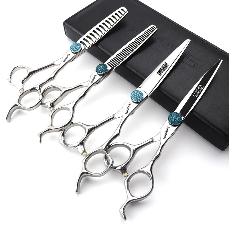 Hairdressing scissors flat scissors no trace teeth scissors professional hairstylist thinning set hair scissors 250304