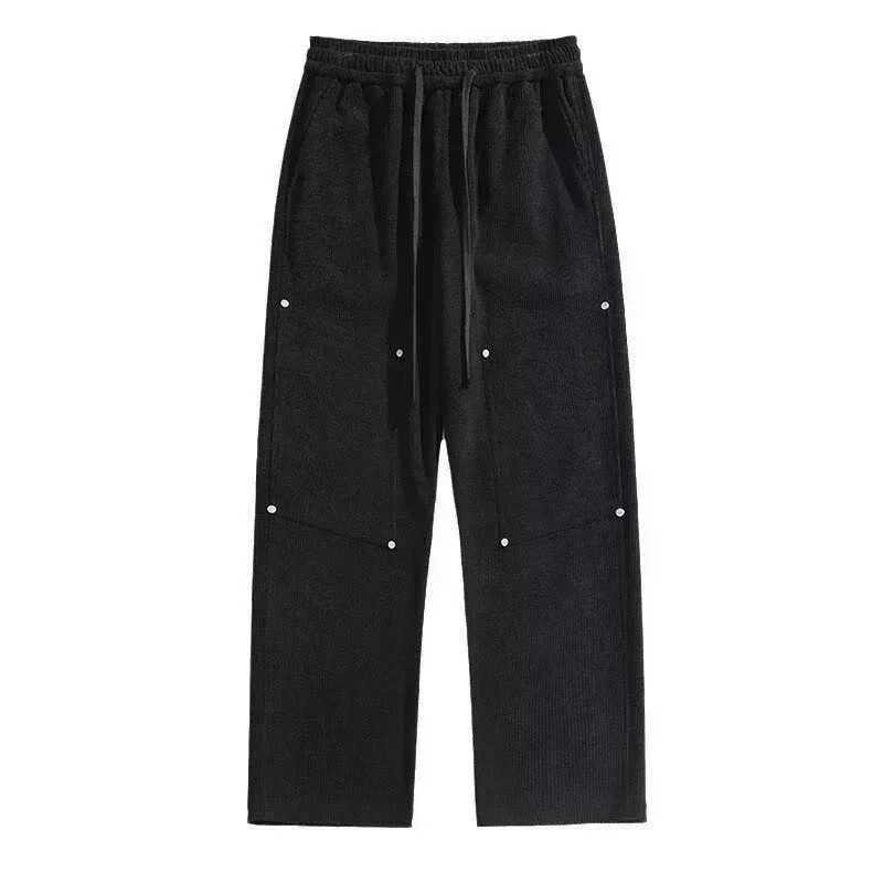 Spring Harem Corduroy Straight Pants For Men 2025 New Streetwear Baggy Sweatpants Men Casual Y2K Vintage Solid Cargo TrousersXJ250303
