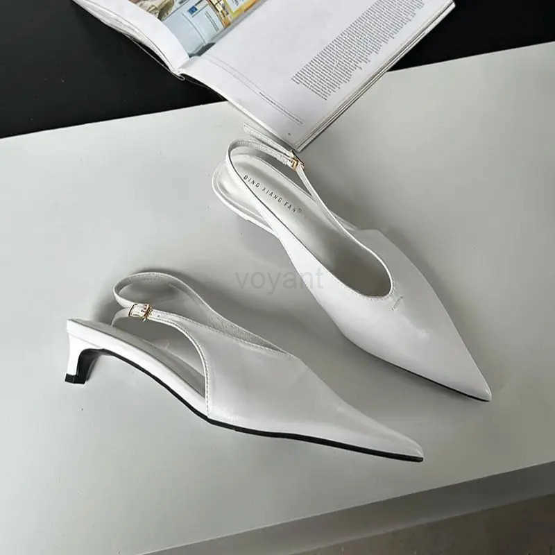 Bailamos 2024 Spring New Wen Sandals Fi Pointed Toe Ladies Elegant Slingback Sandals Med Heel Dress Pumps Shoes Z250304