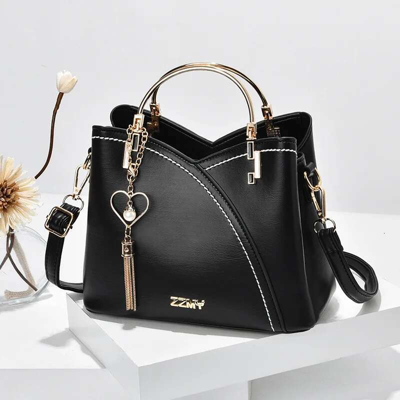 Newposs PU Leather Large Capacity Woman Handbag Grid Shoulder Bag Fashion Casual Designer Patchwork Crossbody Pack 2023