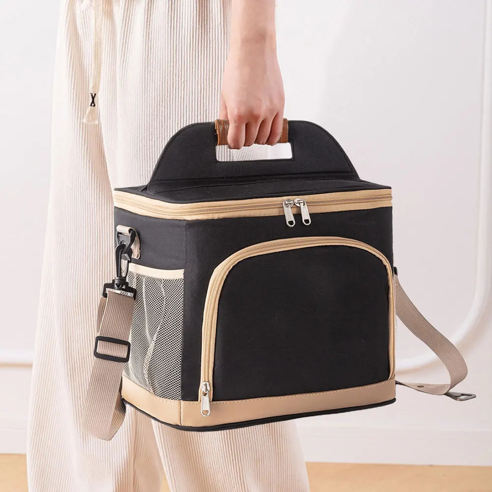 Picnic Cooler Bag with Strap Lunch Picnic Bag Leakproof Cooling Bag Insulation Lunch Bag for Picnic Camping Outdoor Activities 250228