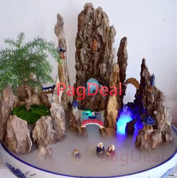 Hotsale Garden Pot Aquarium Fish Tank Boat Fishman Ceramic Figurine Craft Landscape Plant Fairy Chinoiserie Decor Ornament