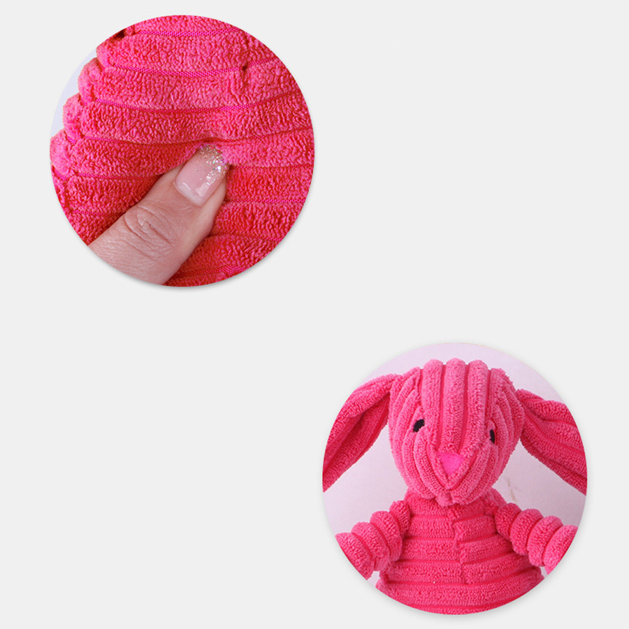 1pcs Pet Bite Dog Teeth Grinding Toy Corduroy Red Rabbit Voice Plush Pet Toy