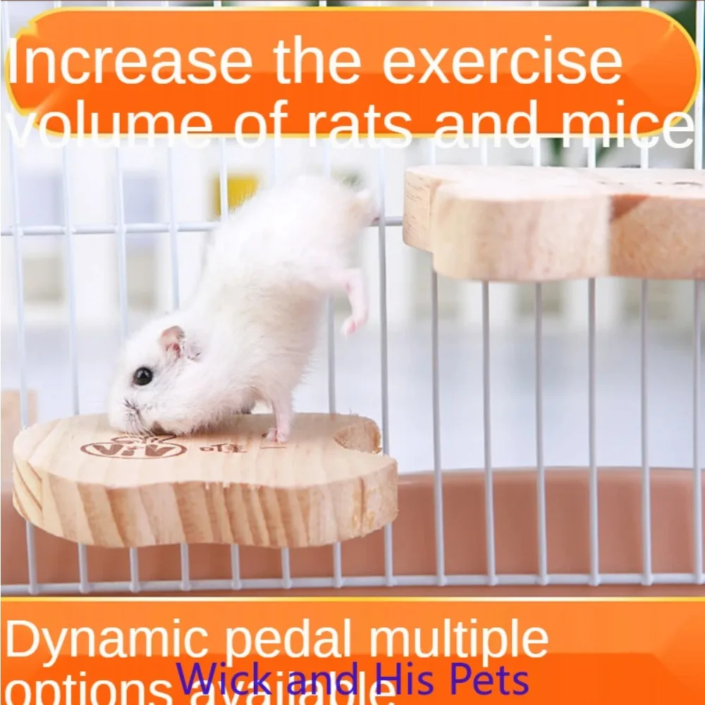 Pedal Pet Supplies Hamster Wooden Pet Pedal Toy Parrot Bird Springboard Platform Guinea Pig Toys Hamster Accessories Pets Sport