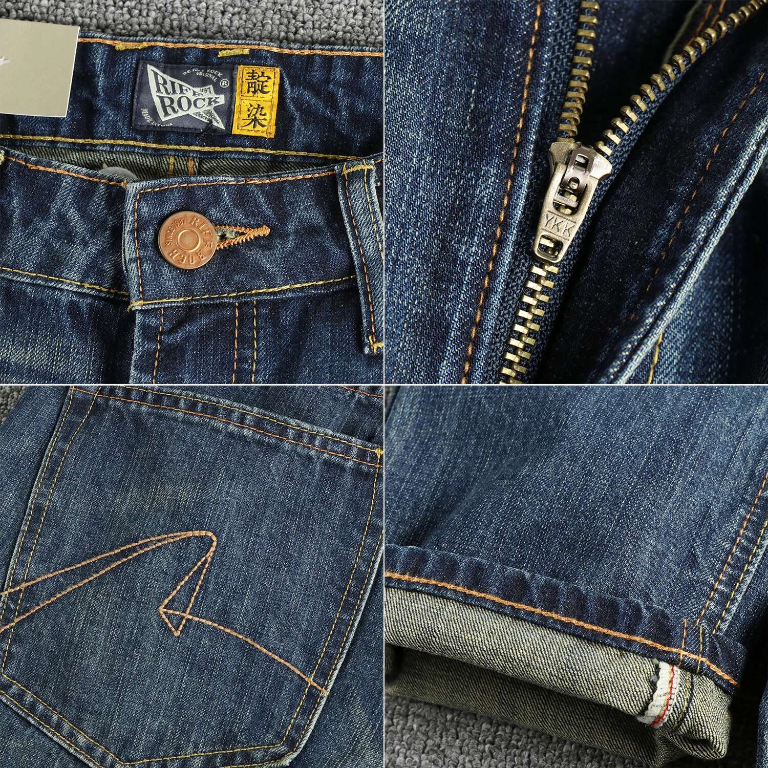 2025 Spring And Autumn New American Retro Men's Washed Straight Leg Jeans Fashion Comfortable 97% Cotton Cargo Casual Pants
