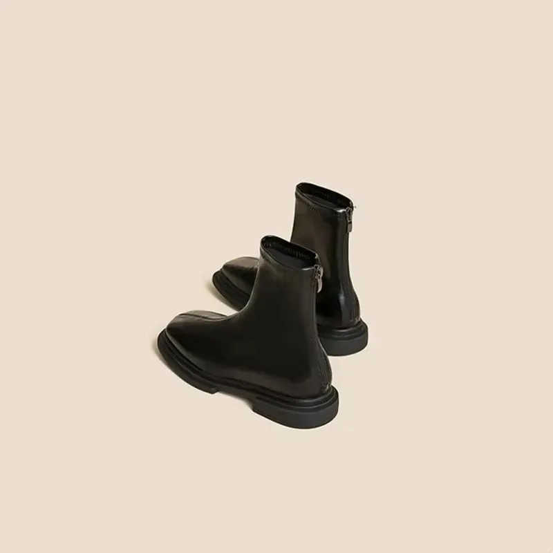2024 New Britain Square Toe Ankle Boots Luxury Fion Boots Low H Platform Wen Shoes Botas De Mujer Zapatos Z250304