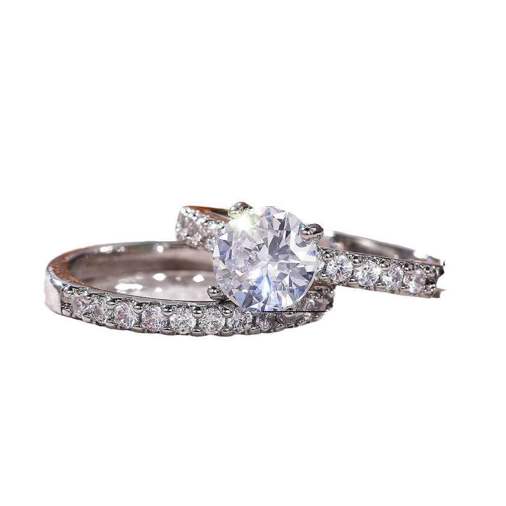 Couple Rings Couple Set Ring Fashion Womens Zircon Pair Ring Engagement Proposal Ring F950 H25303