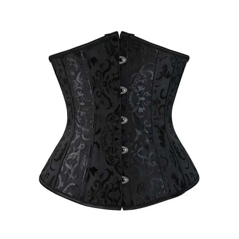 Bur Fashion Corset Womens Lace up Bone Jacquard Brocade Waist Training Underwear CorsetXJ250304