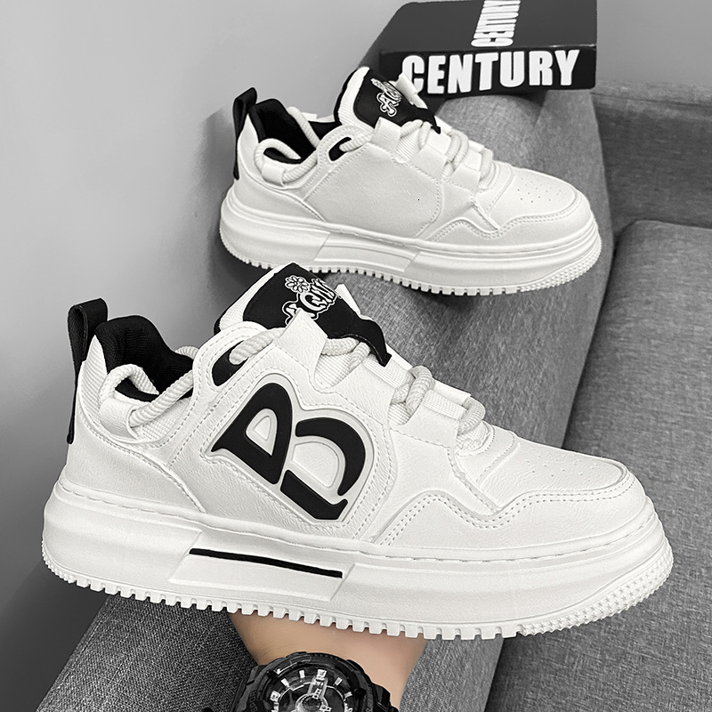 Men s Designer s New 2025 Original Lightweight And Breathable White Shoes Fashionable Patterns Versatile Thick Soled Sports Shoes Casual Board Shoes