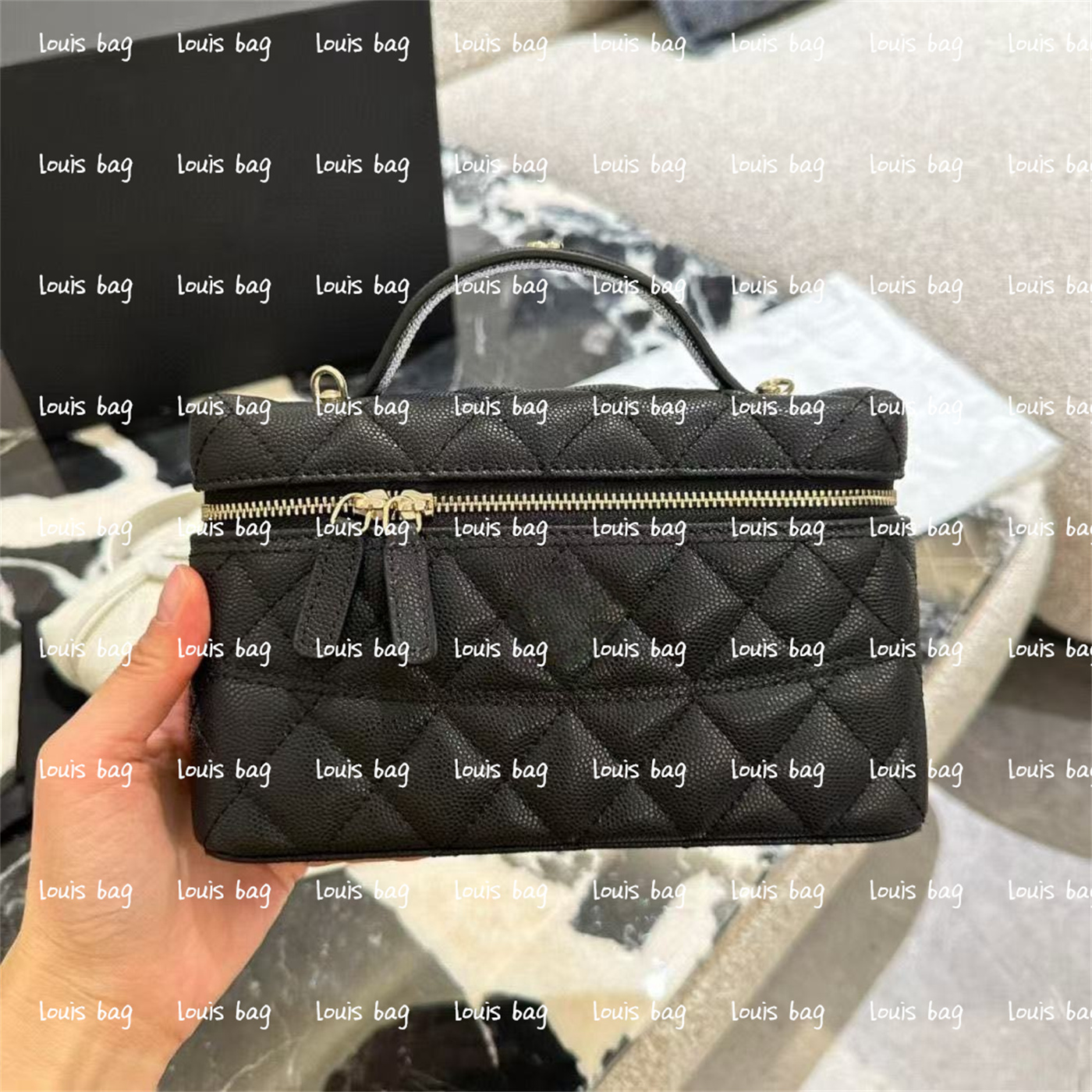 2025 desinger bag New Handheld Makeup Box Single Shoulder Diamond Grid Chain Bag Crossbody Bag Bag Type Handheld Bag