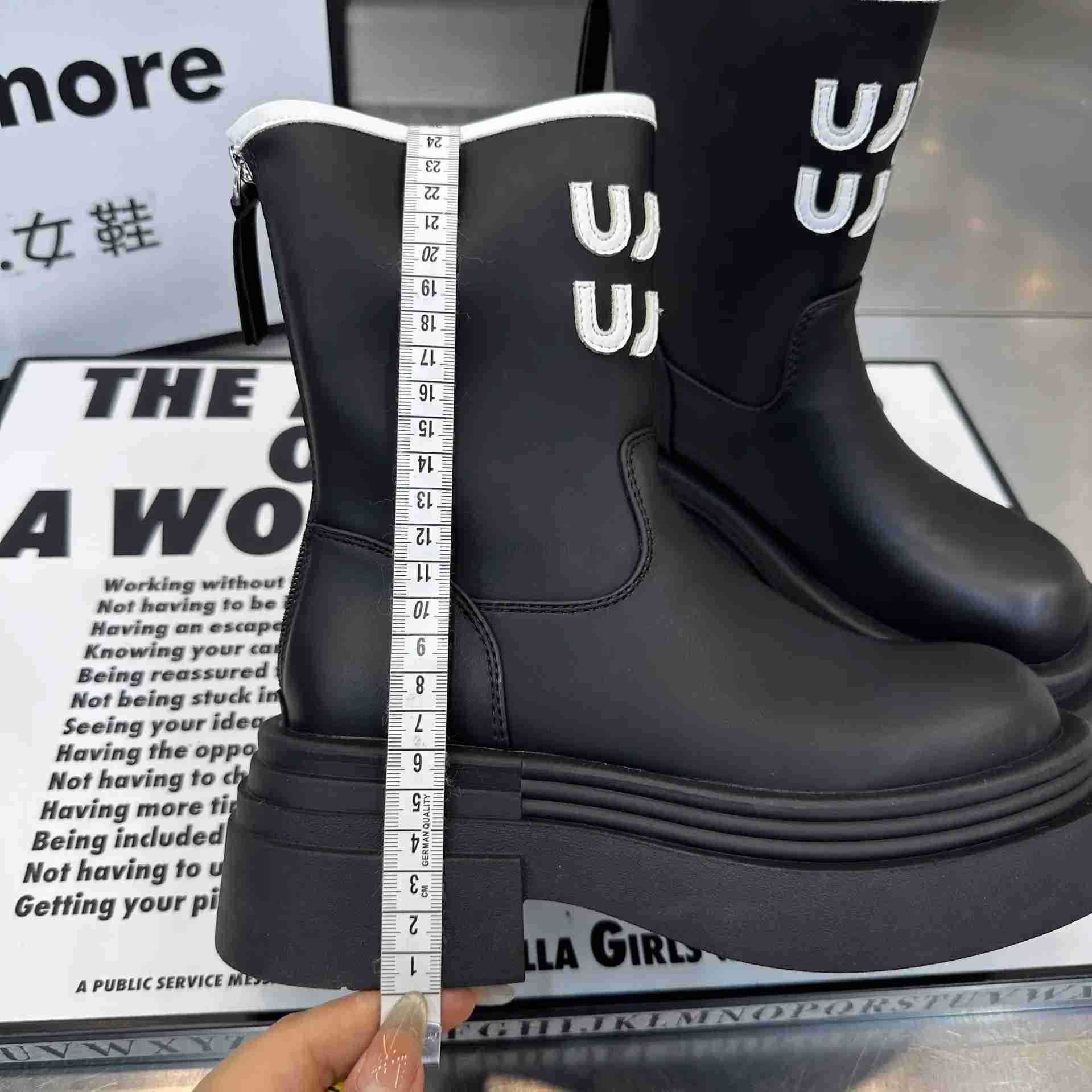Wens Rubber Boots Autumn Shoes Luxury Designer Boots-Wen Round Toe Rain High Heel Fion 2025 Ladies Ankle Z250304