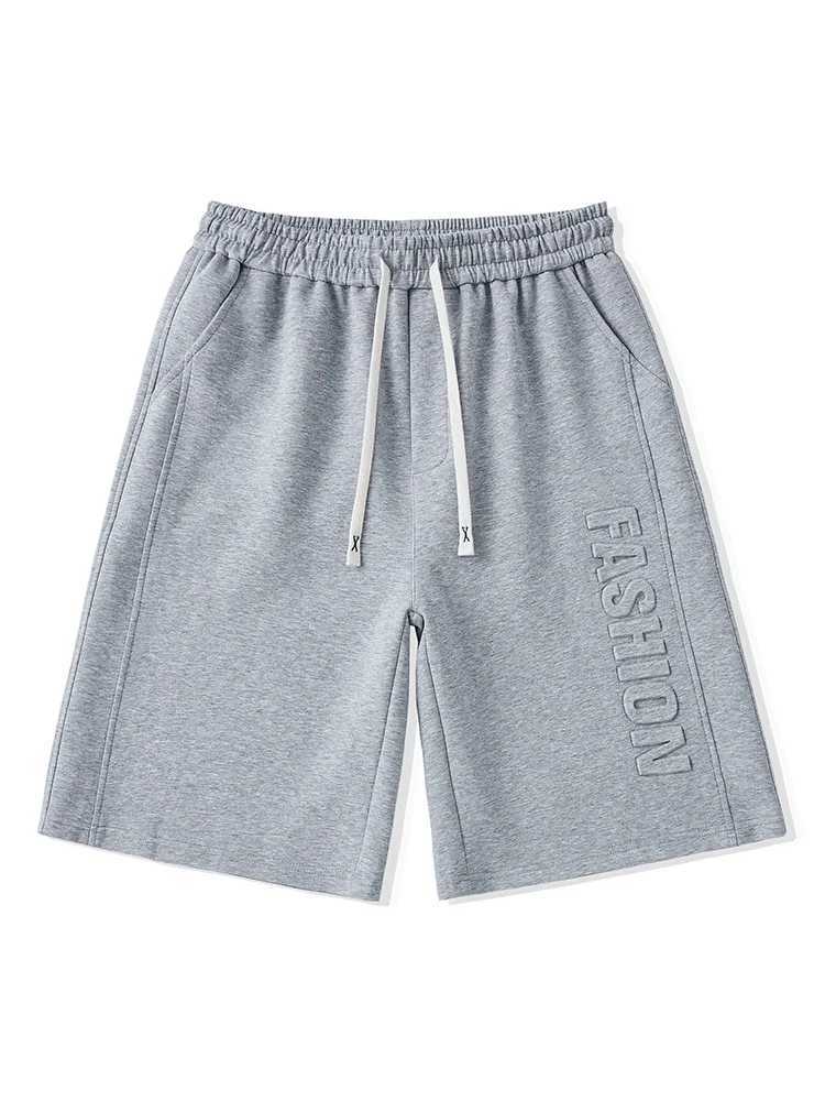 Mens Shorts Summer Clothes Fashion Letter Printed Casual Sweatpants Solid Color Loose Cotton Short Pants Male Straight ShortsT250304