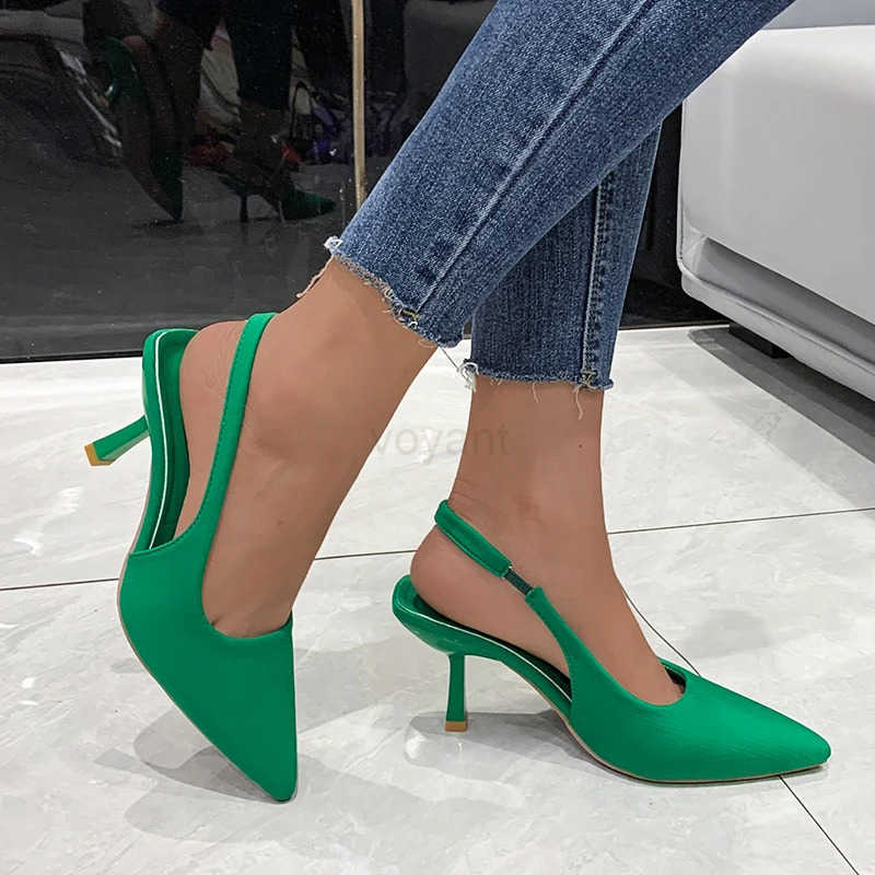 Plus-size High H Wens Pointed Thin H Back Lift Sandals Fi Temperament Wens Shoes Red High H Z250304