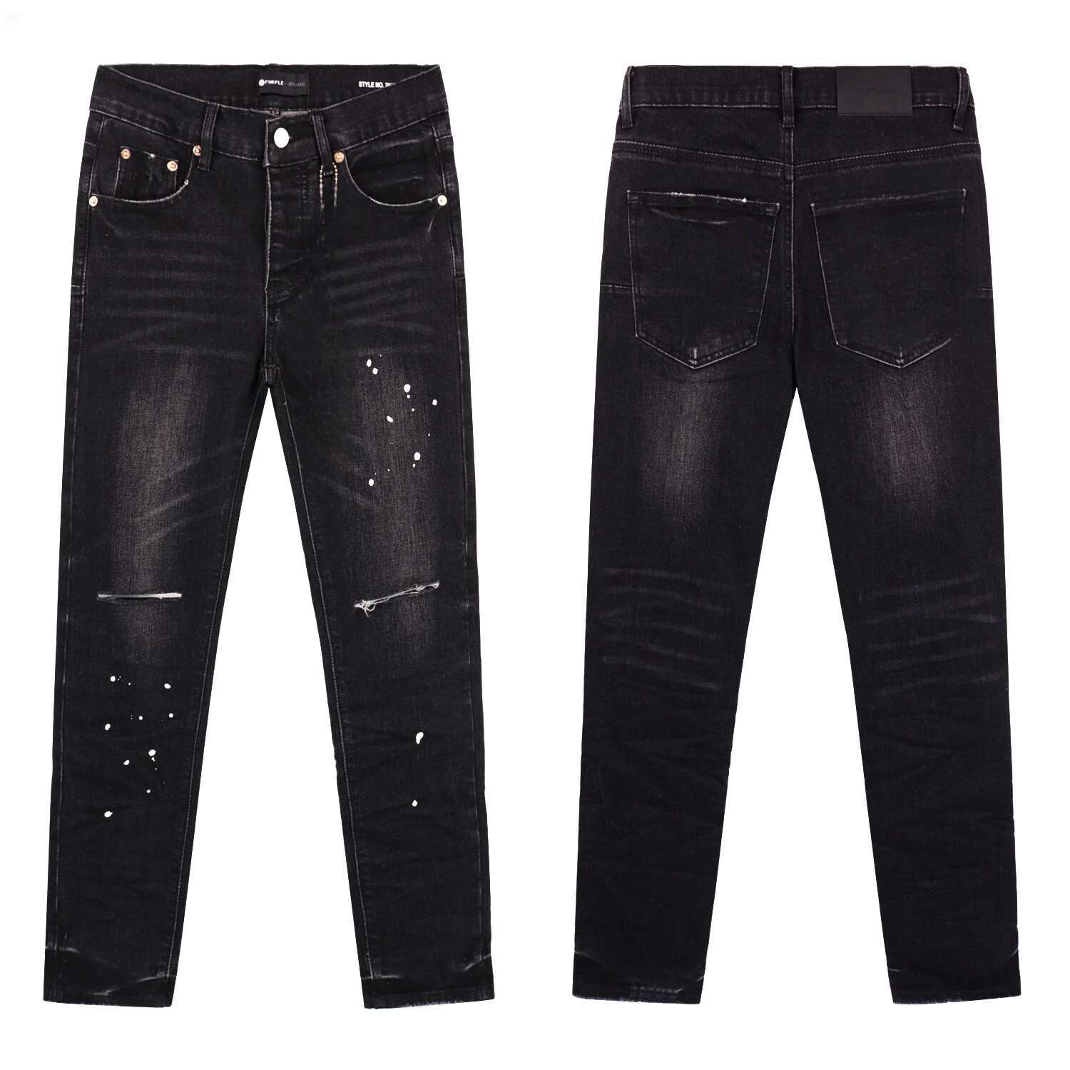 New Fashion 2024 Quality American High Street Ripped Patch Trend Retro Straight Leg Jeans