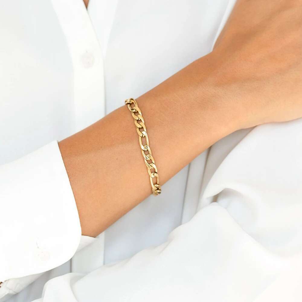 SUNIBI Classic Snake Bracelets for Women Trend Fashion Stainless Steel Cuban Chain Bracelet Trendy Woman Gifts Jewelry