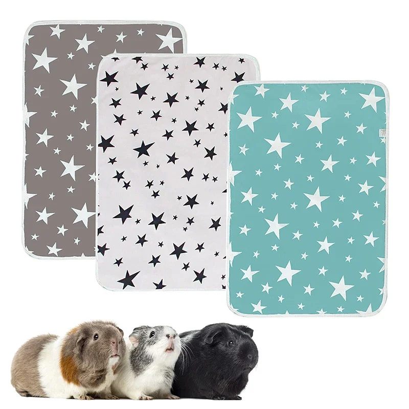 Washable Guinea Pig Rabbit Cage Diaper Mat Absorbent Waterproof Hamster Bedding Mat Cage Pee Pad for Small Cat Dog Mat Cover