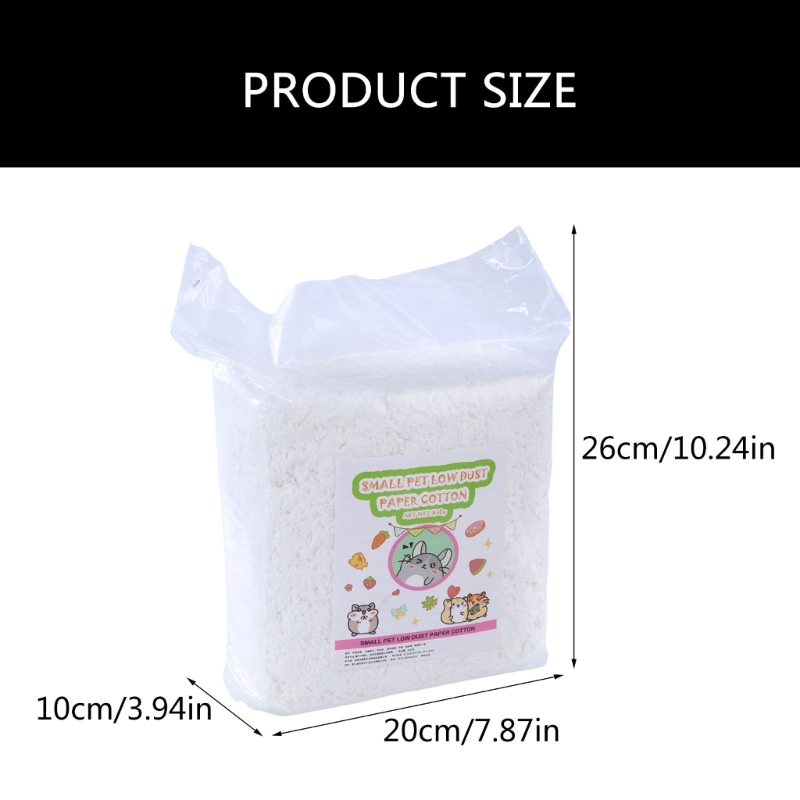 2 Pack Natural Paper Small Pet Rabbits Hamster Bedding with Odor Control