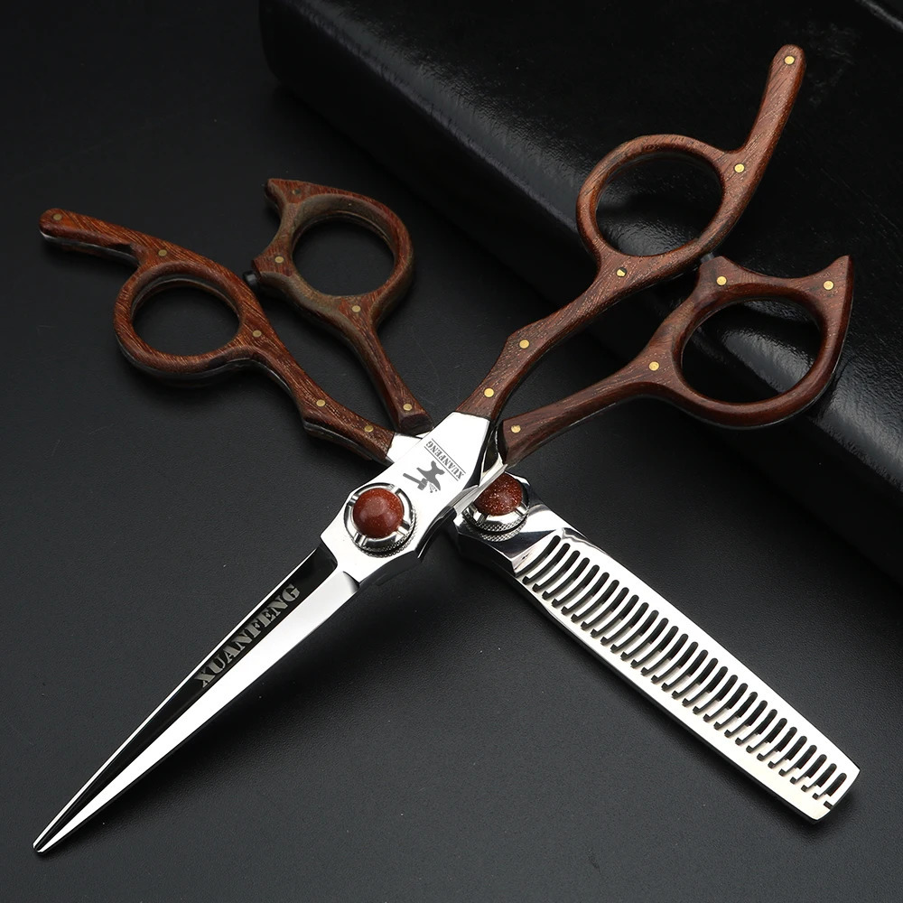 VG10 Steel 6-inch Professional Hair Scissors Barber Cutting and Thinning Scissors Set 250304