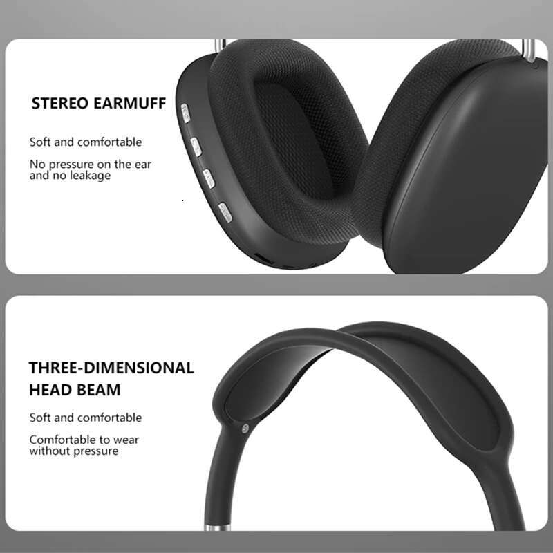 NEW P9 Pro Max Air Wireless Bluetooth Headphones Noise Cancelg Earphones Mic Pods Over Ear Sports Gaming Headset