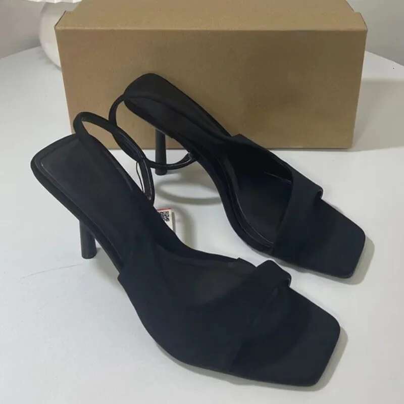 High-heeled Sandals Women's Open Toe Elegant Sgbacks Trendy Design 2025 Summer Ladies Shoes Large Size Back Strap Footwear