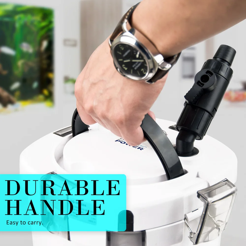 SUNSUN Aquarium External Canister Filter with 9W UV Sterilizer 1000L/h HW-504A HW-504B 4-Stage for Fish Tank Up to 250L