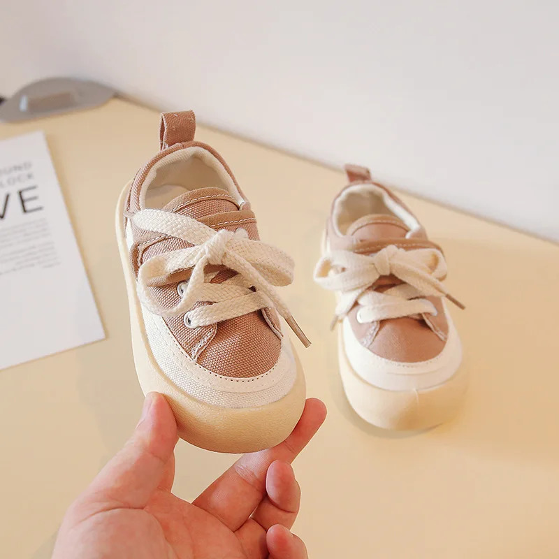 Childrens Canvas Shoes Kids Casual Sneakers for Boys Girls Toddlers Little Girl Candy Color Soft Antislip Big Toe 250303