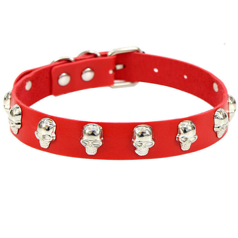 Street rock cosplay necklace with neck strap, Haruku punk skull scalp collar, universal