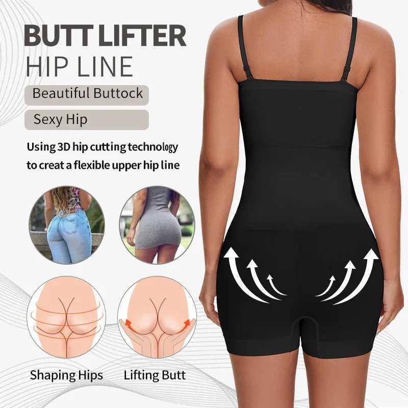 New Strapless Bodysuit Off Shoulder Tube Top Women Shorts Shapewear Tummy Control Body Shaper Sexy Fashion Skinny UnderwearXJ250304