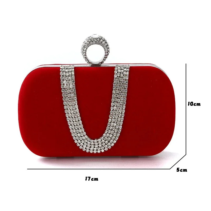 y Women Evening Bags Diamond Clutch Bag Party Diamonds Lady Black Red Chain Shoulder Handbags for Purse 250303