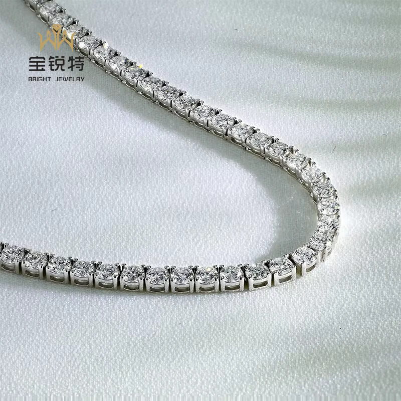 White Gold Cuban k Jewelry Lab Dia Tennis Necklace Custom Pendant