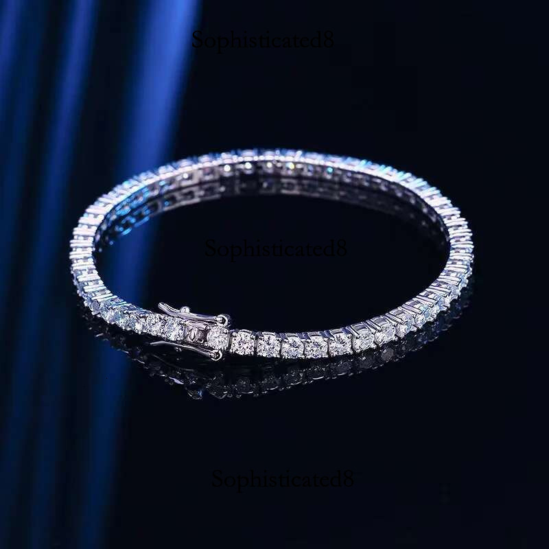 3mm/4mm/5mm/6.5mm Moissanite Tennis Bracelets Sterg Sier Full Dia with Gold Plated Gra Party Jewelry for Women Men