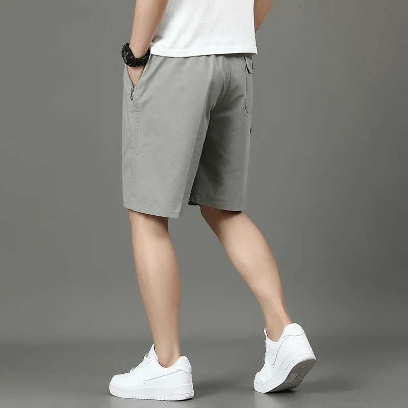 Summer new mens work shorts pocket zip trend versatile casual trousers five work trousersT250304