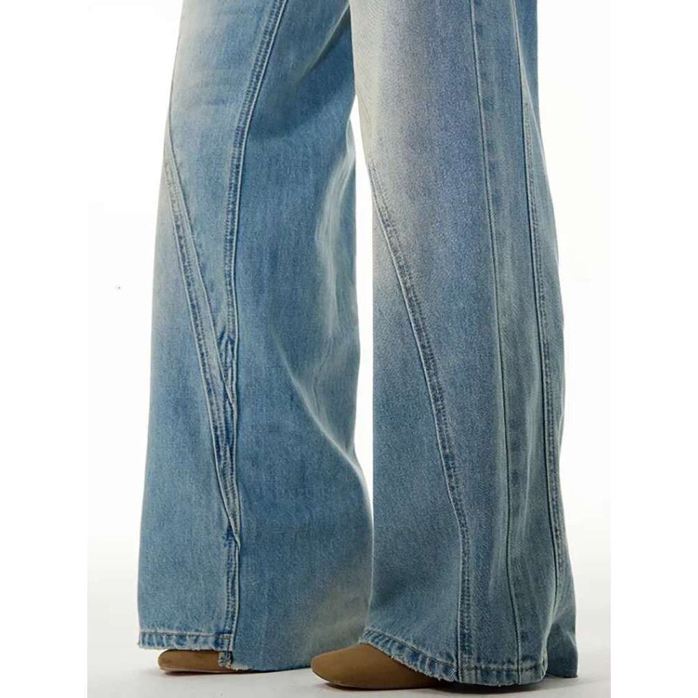 Fashion Women's Deconstruct Jeans Double Waistband Pockets Spliced Or Straight Denim Pants Spring 2025 New Tide 7Ab6968