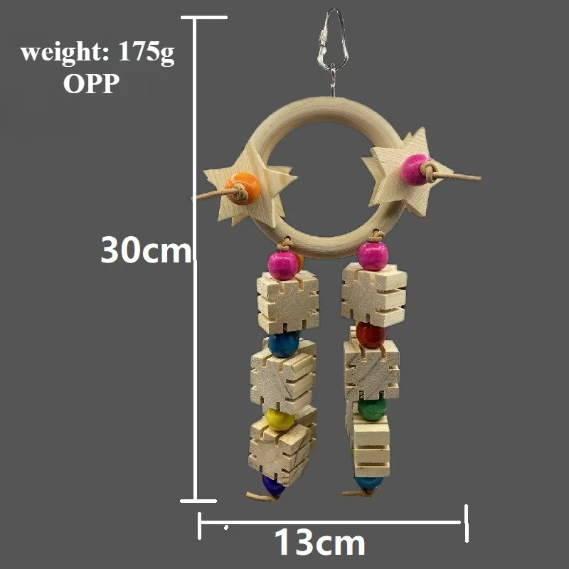Parrot Toys, Five Pointed Star Rings, Bird Supplies, Tools, Chew Swings, Wooden Medium To Large Bird Toys Bird Accessories