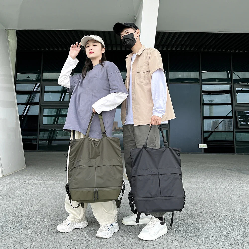 Ship from US Large capacity unisex backpack nylon waterproof sports bag womens casual travel trend school handbag 250304FBB
