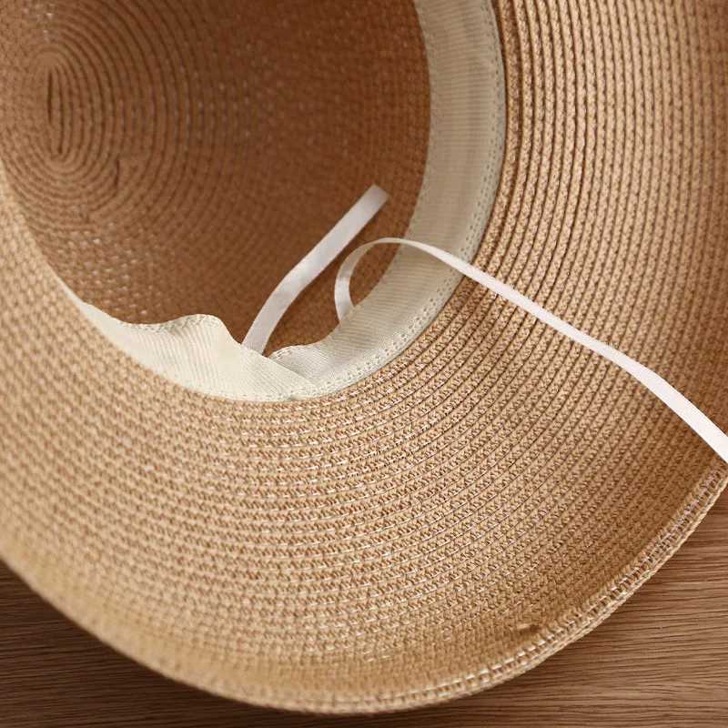 Summer Orange White Big Brim Bucket Hat Str Hat French Hepburn Hood Childrens Hat Sun Hat Sunscreen Beach HatXJ250304