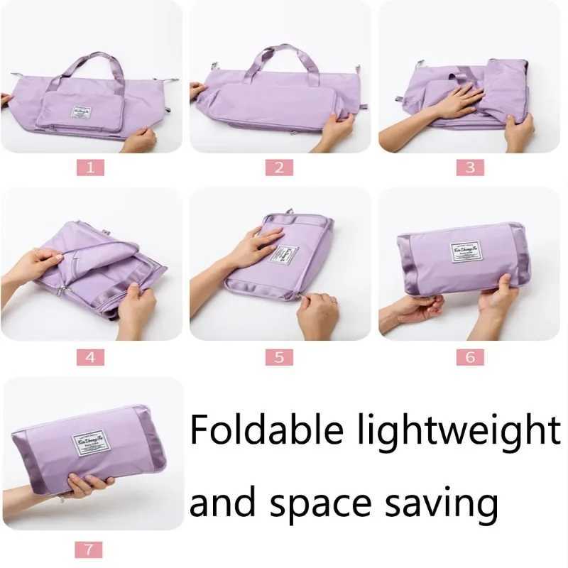 Large Capacity Expanding Double back Travel Bags Luggage Organizer Bag Handbag Waterproof Foldable Travel Clothes Storage Bag Y250304