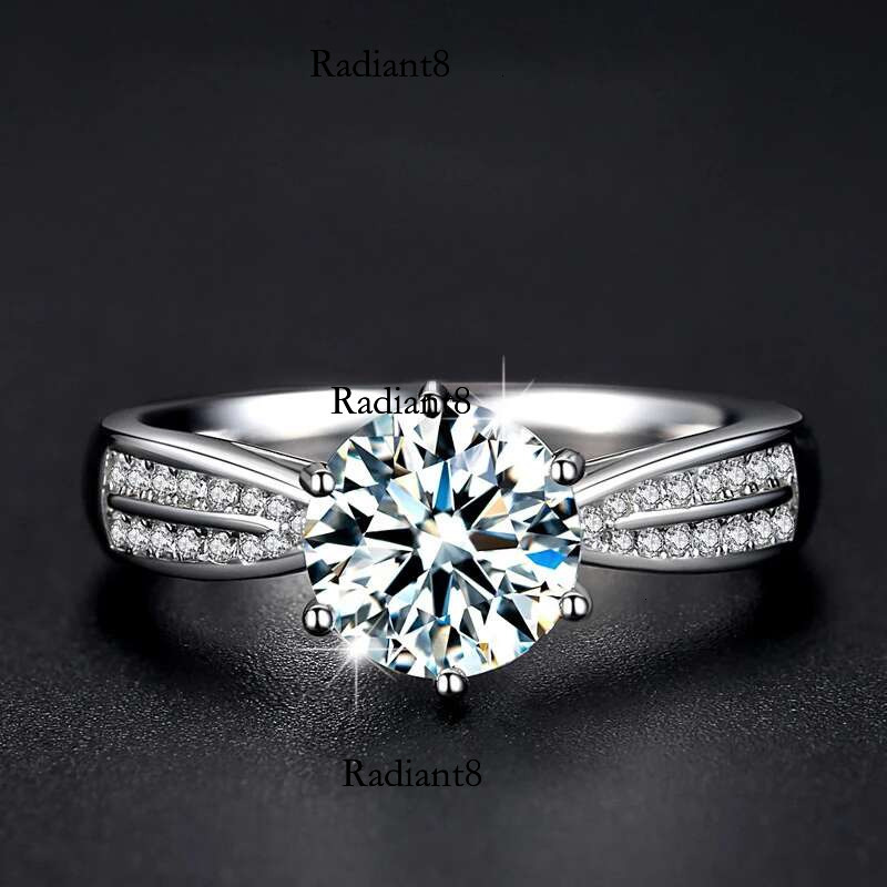 NKHOG 0.5-3ct Moissanite Wedding Rings Women Sterg Sier Plated White Gold Ring Engagement Promise Band Jewelry