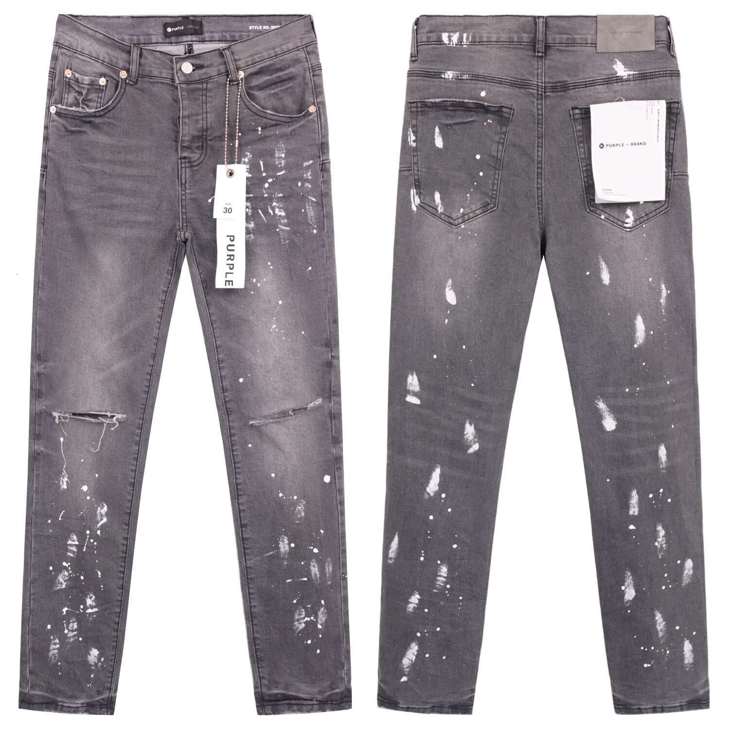 Straight Jeans Washed Old Retro Ripped Ruffian Handsome American Style