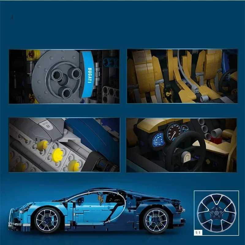 3599PCS MOC Technical Bugattied Chirons Compatible 42083 Super Sports Racing Car Building Blocks Set Toys Vehicles Models GiftsT250304