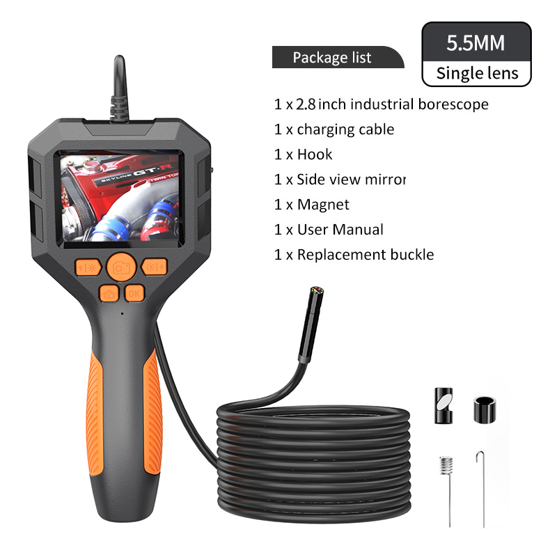Endoscope Camera with Light 2 8 Inch Screen Scope Camera HD1080P 8MM Lens Pipe Inspection USB Borescope 8 LED 2600mAh