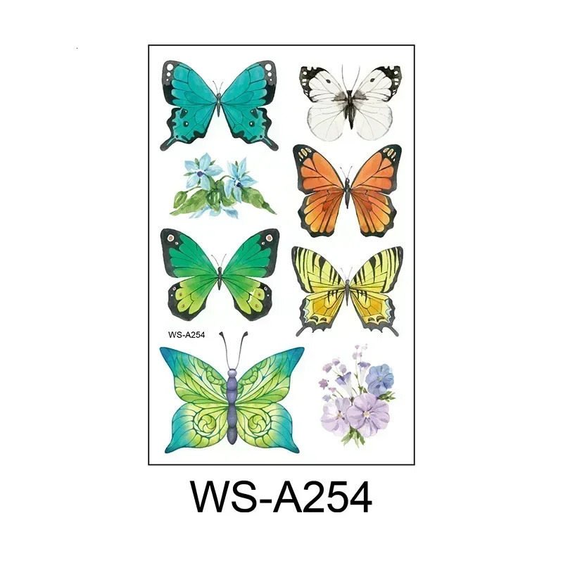 3D Butterfly Temporary Tattoo Waterproof Durable Color Arm Wrist Chest Body Stickers 250219
