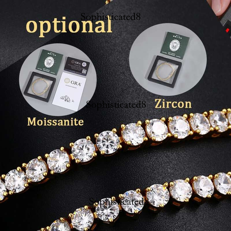 3mm-6mm Moissanite Tennis Sterg Sier Iced Out Zircon Bracelet For Women Men Jewelry