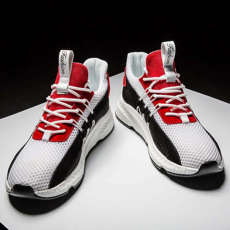 2025 Fashion Platform Sneakers Flying Woven Men Mesh Breathable Casual Men's Shoes Tenis Mascuo atillas Hombre