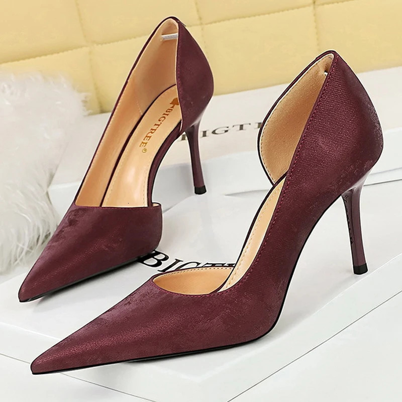 BIGTREE Shoes Retro High Heels Pointed Hollowed Out Single Shoes With Women Pumps Stilettos Heels 8 Cm Party Shoes Kitten Heels 250228