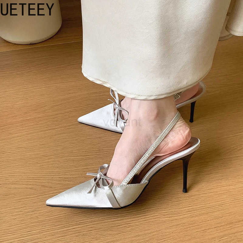 Summer High Heel Wen Sandals Fi Pointed Toe Singbacks Shoes Ladies Elegant Party Dress Sandalias Z250304