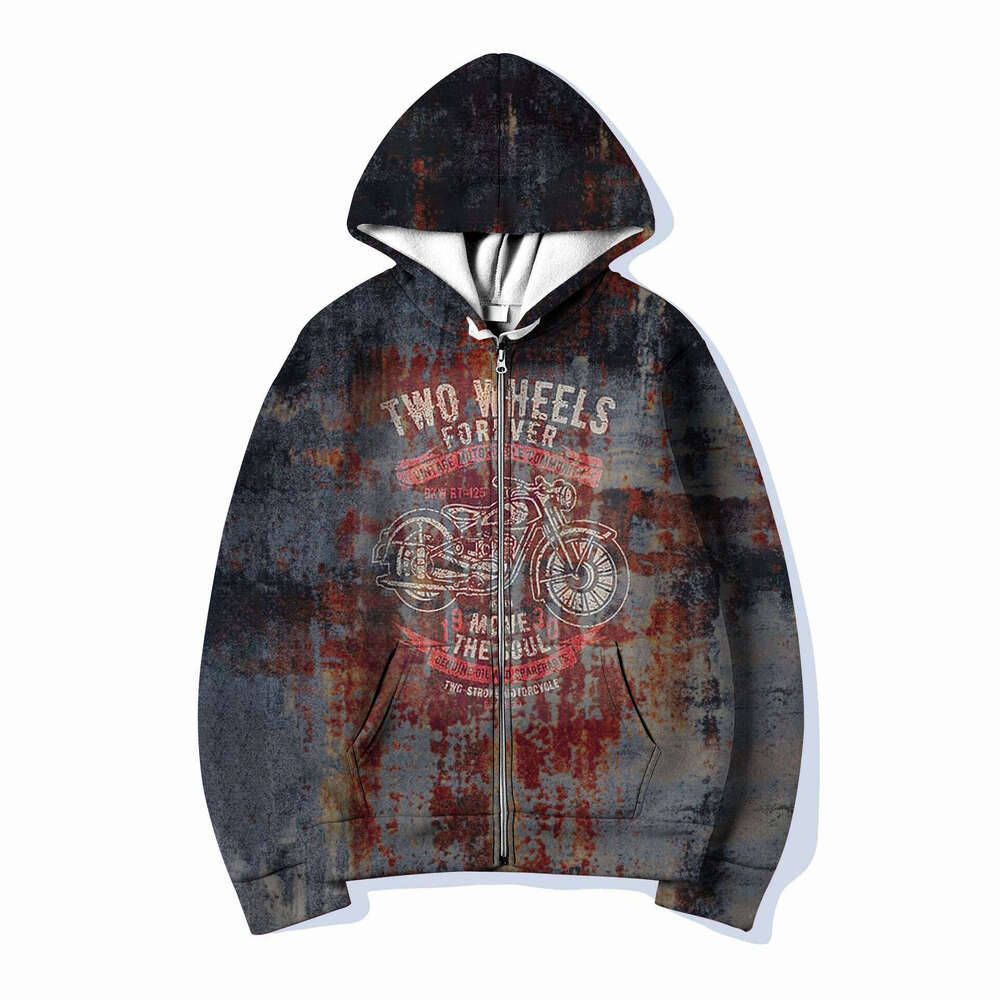 Spring and Autumn 3D Digital Printing Zipper Long Sleeve Hoodie for Men