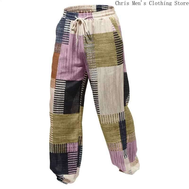 Spring/summer New Digital Printed Beach Vacation Slacks Hip Hop Street Fashion Baggy Mens Pants Vintage Patch Mens TrousersXJ250303