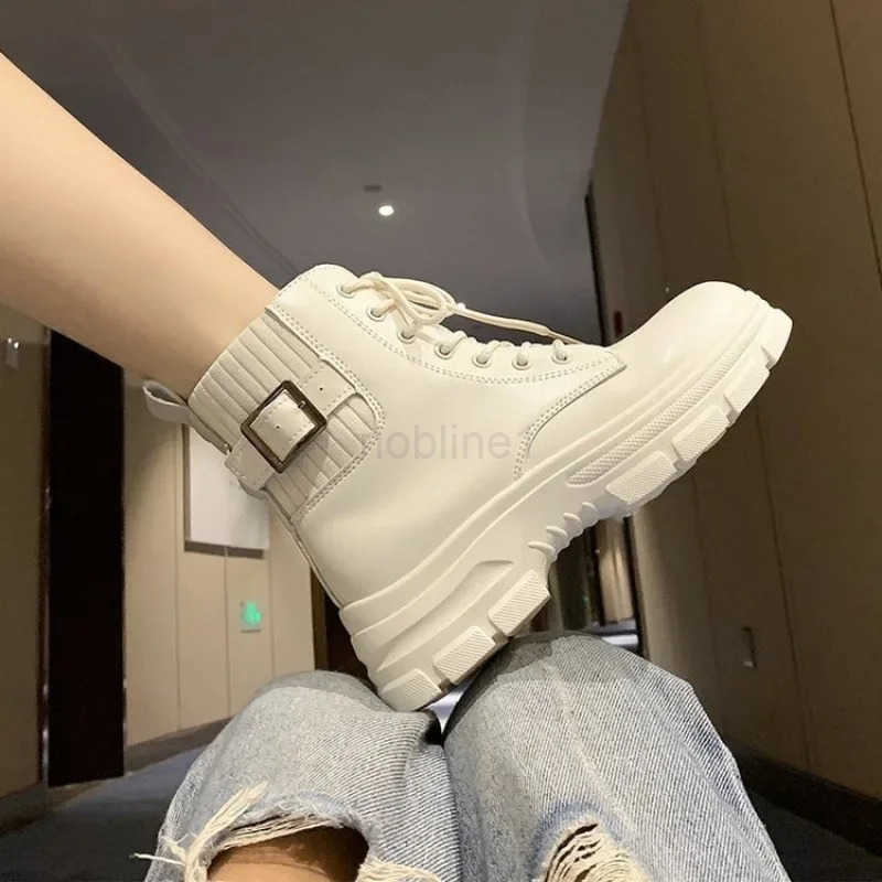 Wens Ankle Boots Fion Elastic Boot Outdoor Casual Leather Boots for Wen Non Slip Platform Boots British Style Short Botas Z250304